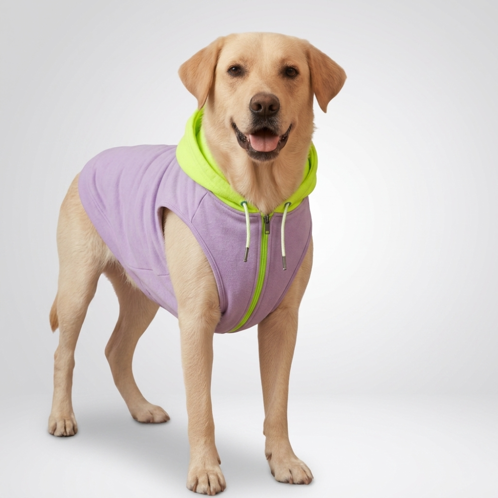 Skatrs Lilac Pop In-Style Hoodie For Dogs and Cats(Lilac & Neon Green) Both-Clothing & Accessories Skatrs