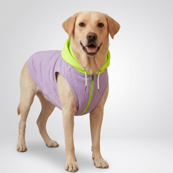 Skatrs Lilac Pop In-Style Hoodie For Dogs and Cats(Lilac & Neon Green)