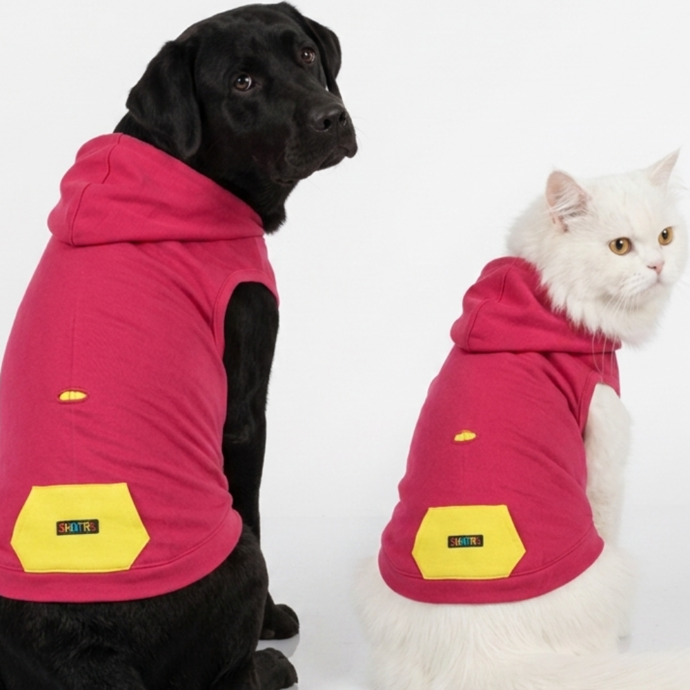 Skatrs Pop Breezy Hoodies with Pockets for Dogs and Cats (Pink) Both-Clothing & Accessories Skatrs XL