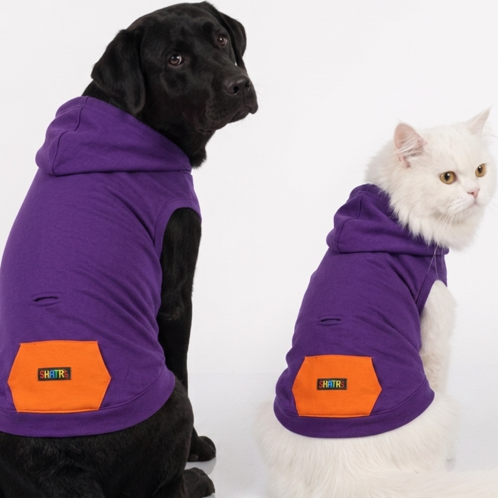 Skatrs Blaze Breezy Hoodies with Pockets for Dogs and Cats (Violet) Both-Clothing & Accessories Skatrs L