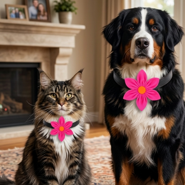 Skatrs Flower Bow for Dogs and Cats (Pink)