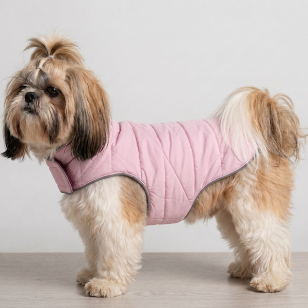 Skatrs Puffer Reversible Jacket for Dogs and Cats (Wine/Pink)