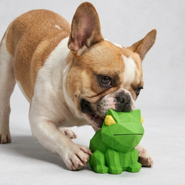 Skatrs Standing Frog Latex Chew Toy for Dogs (Green)