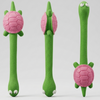 Skatrs Long Turtle Latex Dental Chew Toy for Dogs (Green)