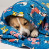 Skatrs Dog Print Blanket for Pets & Humans (Blue) Both-Bedding, Mats & Travel Supplies Skatrs