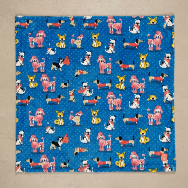 Skatrs Dog Print Blanket for Pets & Humans (Blue)