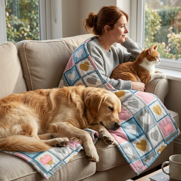 Skatrs Heart Blanket for Dogs & Cats