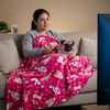 Skatrs Dog Print Blanket for Pets & Humans (Pink) Both-Bedding, Mats & Travel Supplies Skatrs