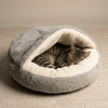Skatrs Bed and Blanket for Small Dogs, Cats and Kittens (White and Grey) Both-Bedding, Mats & Travel Supplies Skatrs