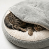 Skatrs Bed and Blanket for Small Dogs, Cats and Kittens (White and Grey) Both-Bedding, Mats & Travel Supplies Skatrs