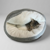 Skatrs Bed and Blanket for Small Dogs, Cats and Kittens (White and Grey) Both-Bedding, Mats & Travel Supplies Skatrs