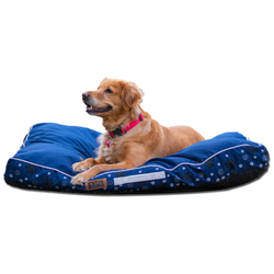 Petter World Outdoor Artisanal Rectangular Cushion Mattress Bed with Washable Cover for Dogs (Ensign Blue)