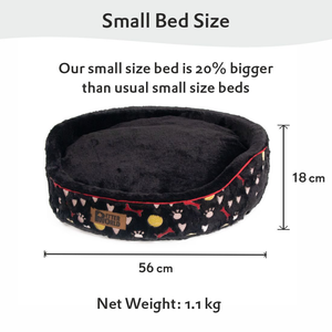 Petter World Soft Micro Fur Round Orthopedic Cuddler Bed with Removable  Cushion Top for Dogs (Jet Black)