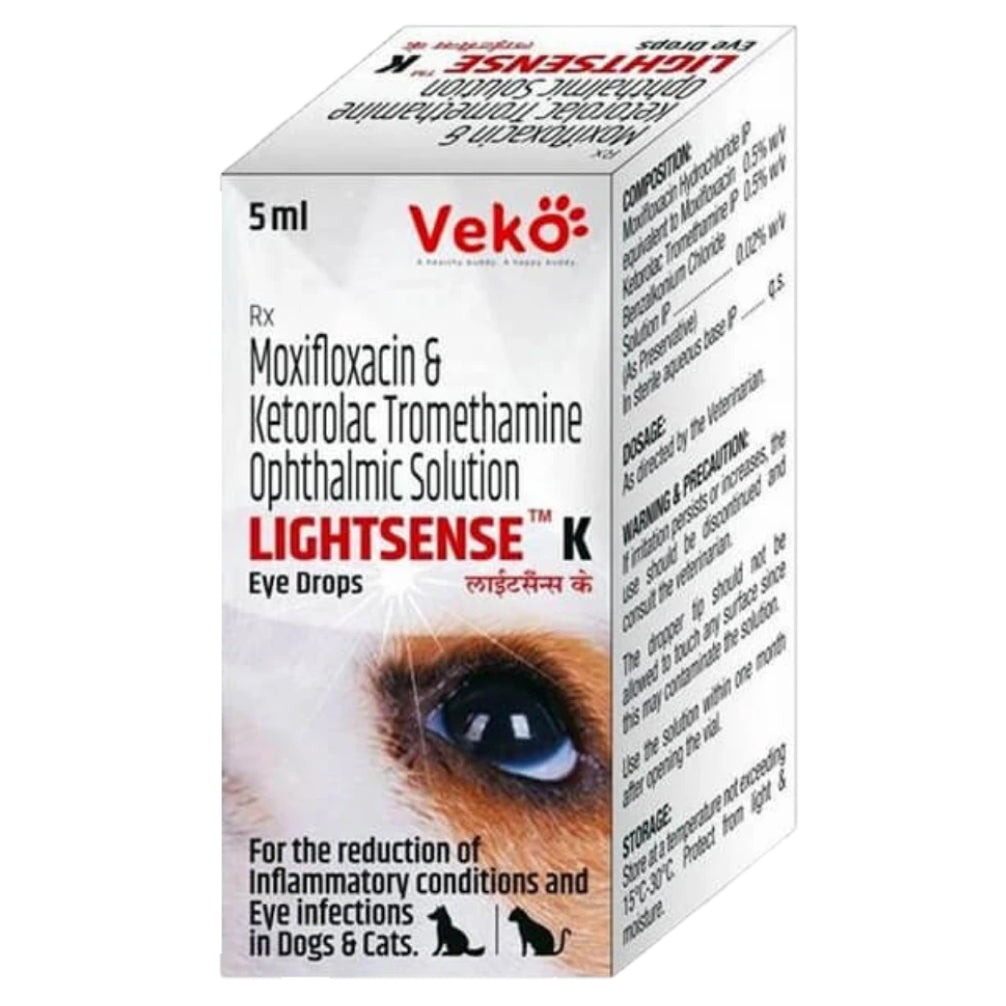 Veko Lightsense K (Moxifloxacin) Eye Drops for Dogs and Cats (5ml)