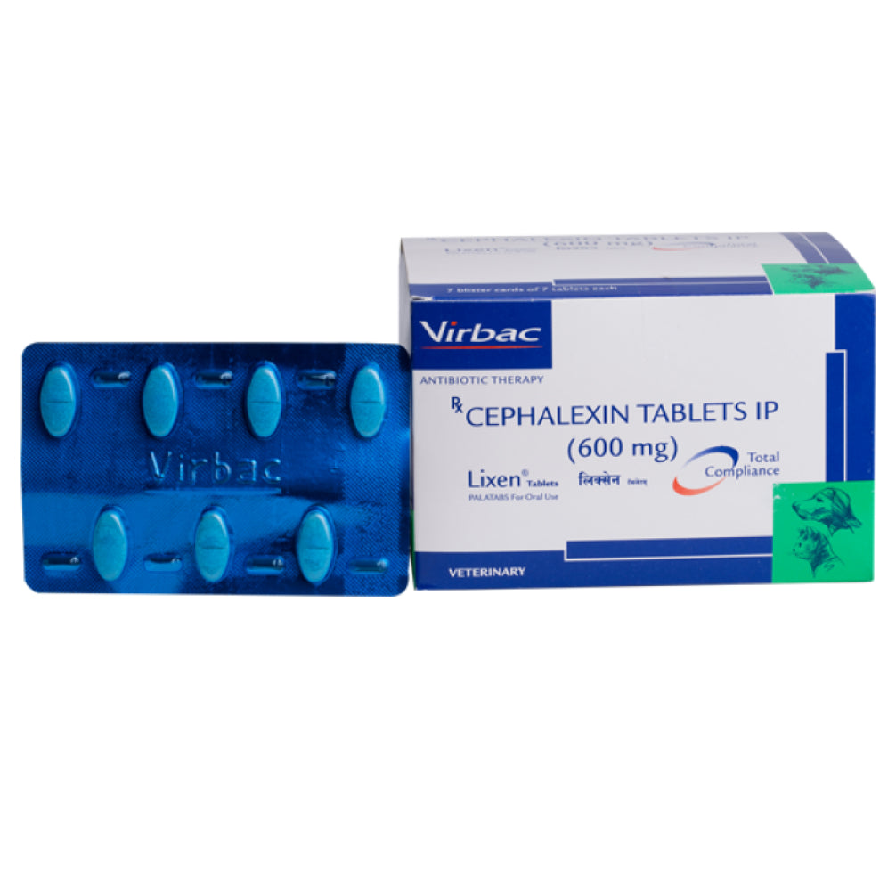 Virbac Lixen Palatab (Cephalexin) for Dogs & Cats (pack of 7 tablets) Both-Pharmacy Virbac Pharmacy