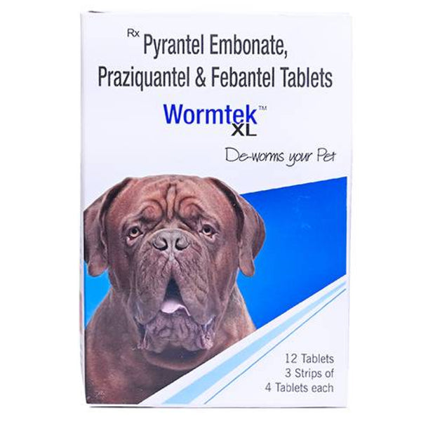 Ek Tek Wormtek XL Deworming Tablets: Happy Worm-Free XL Dog