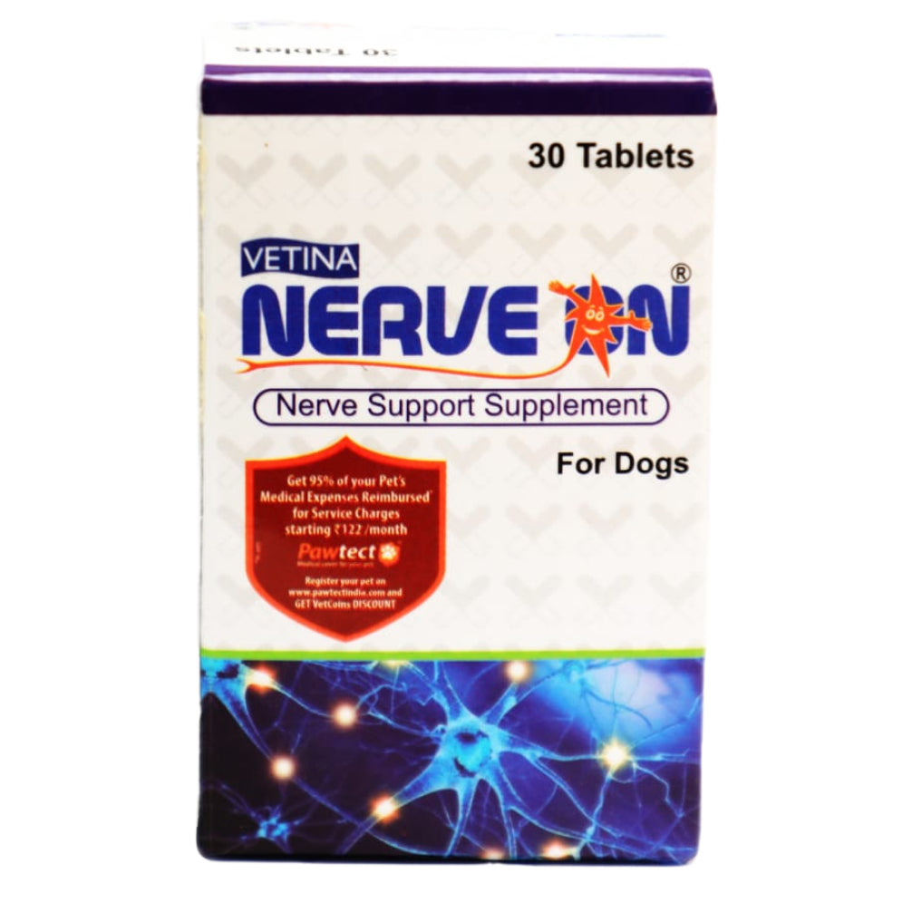 Vetina Nerve On Tablet for Dogs (pack of 30 tablets)