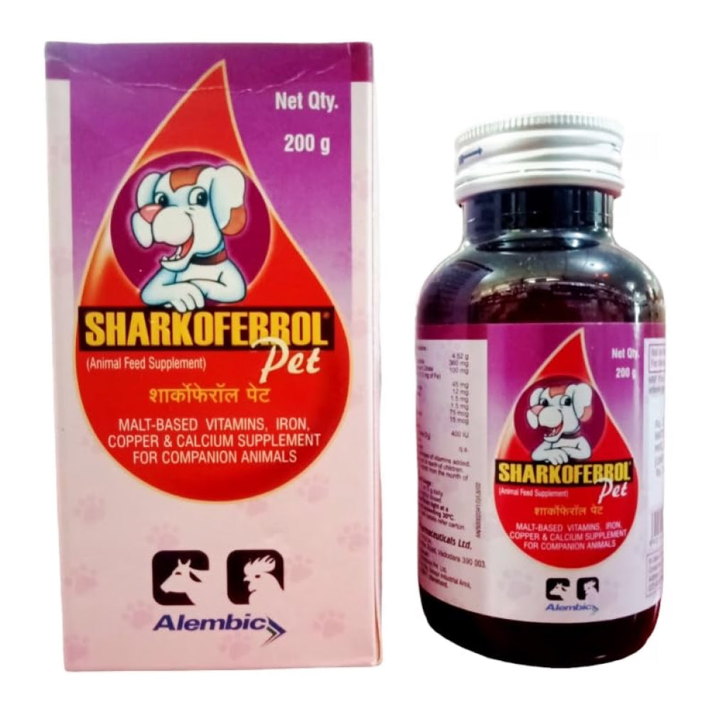 Alembic Sharkoferrol Pet Syrup Nutritional & Hematinic Supplement for Dogs and Cats (200g) Both-Pharmacy Alembic Pharmacy 200g