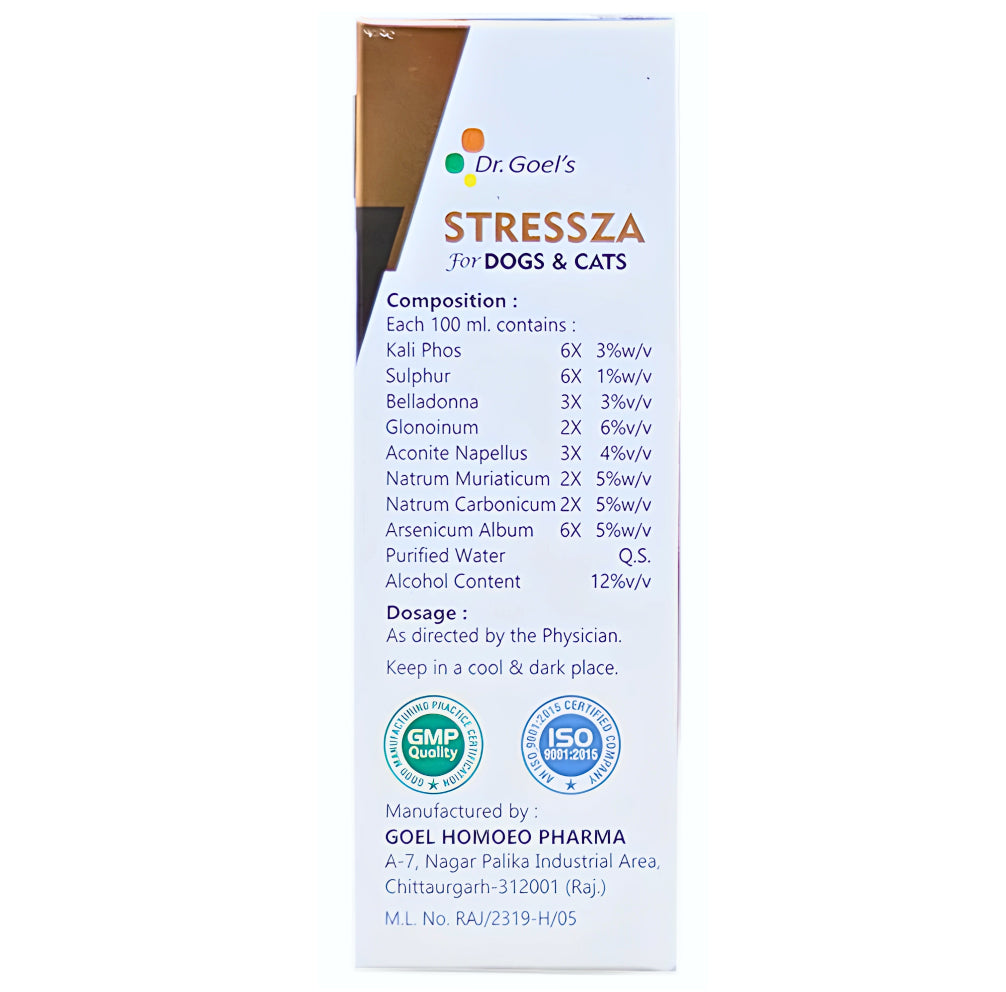 Dr Goel's Stressza for Dogs and Cats (30ml) Both-Pharmacy Dr Goel's Pharmacy