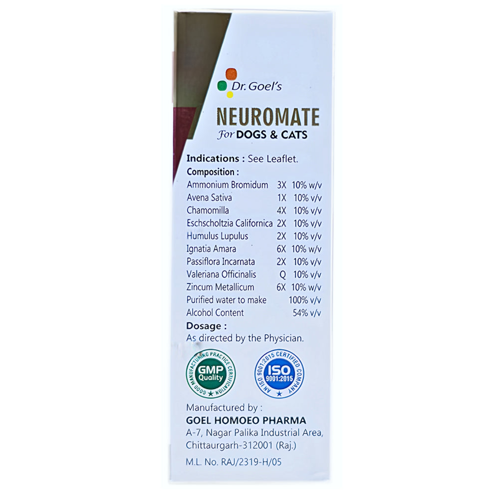 Dr Goel's Neuromate for Dogs and Cats (30ml) Both-Pharmacy Dr Goel's Pharmacy