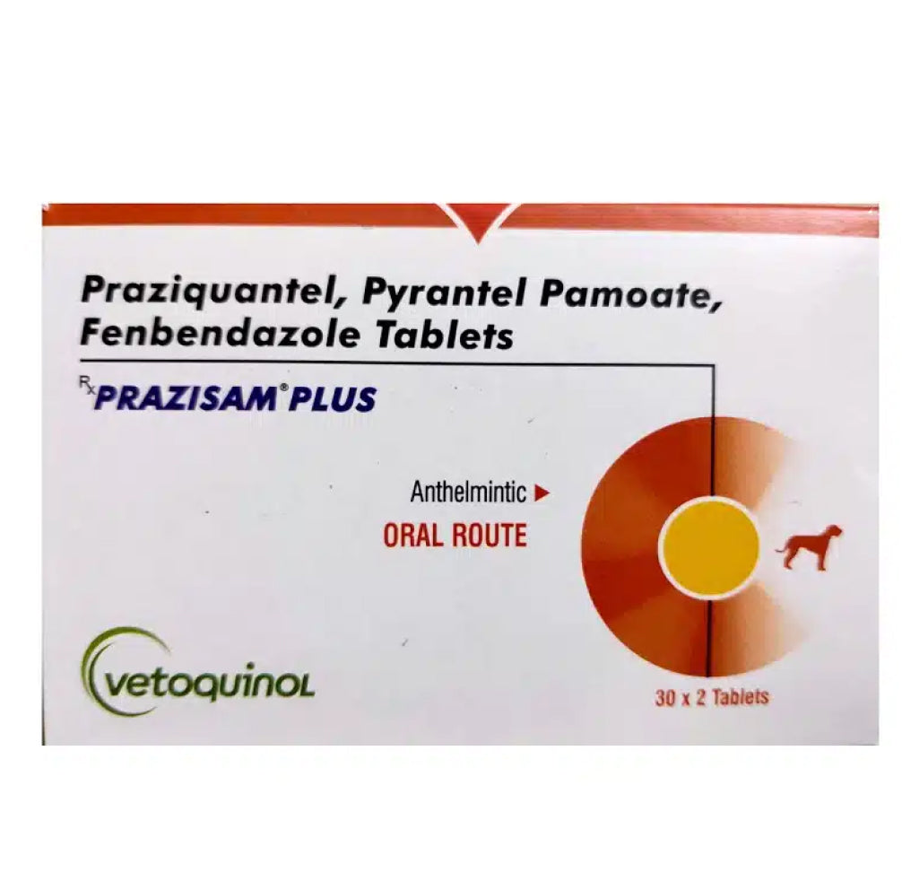 Vetoquinol Prazisam Plus Dewormer for Dogs Dogs-Pharmacy Vetoquinol Pharmacy 1 pack (2 tablet)