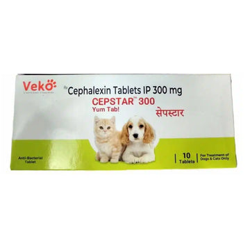 Veko Cepstar 300mg (Cephalexin) Tablet Dogs & Cats (pack of 10 tablets)