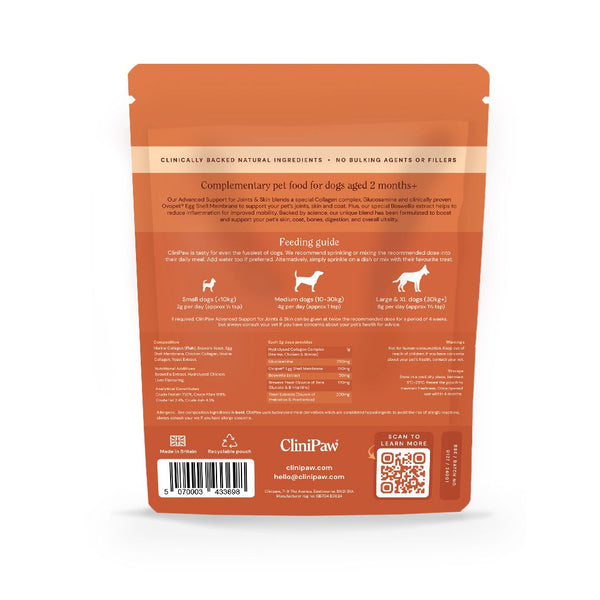 CliniPaw Advanced Support for Joints & Skin for Dogs (180g)