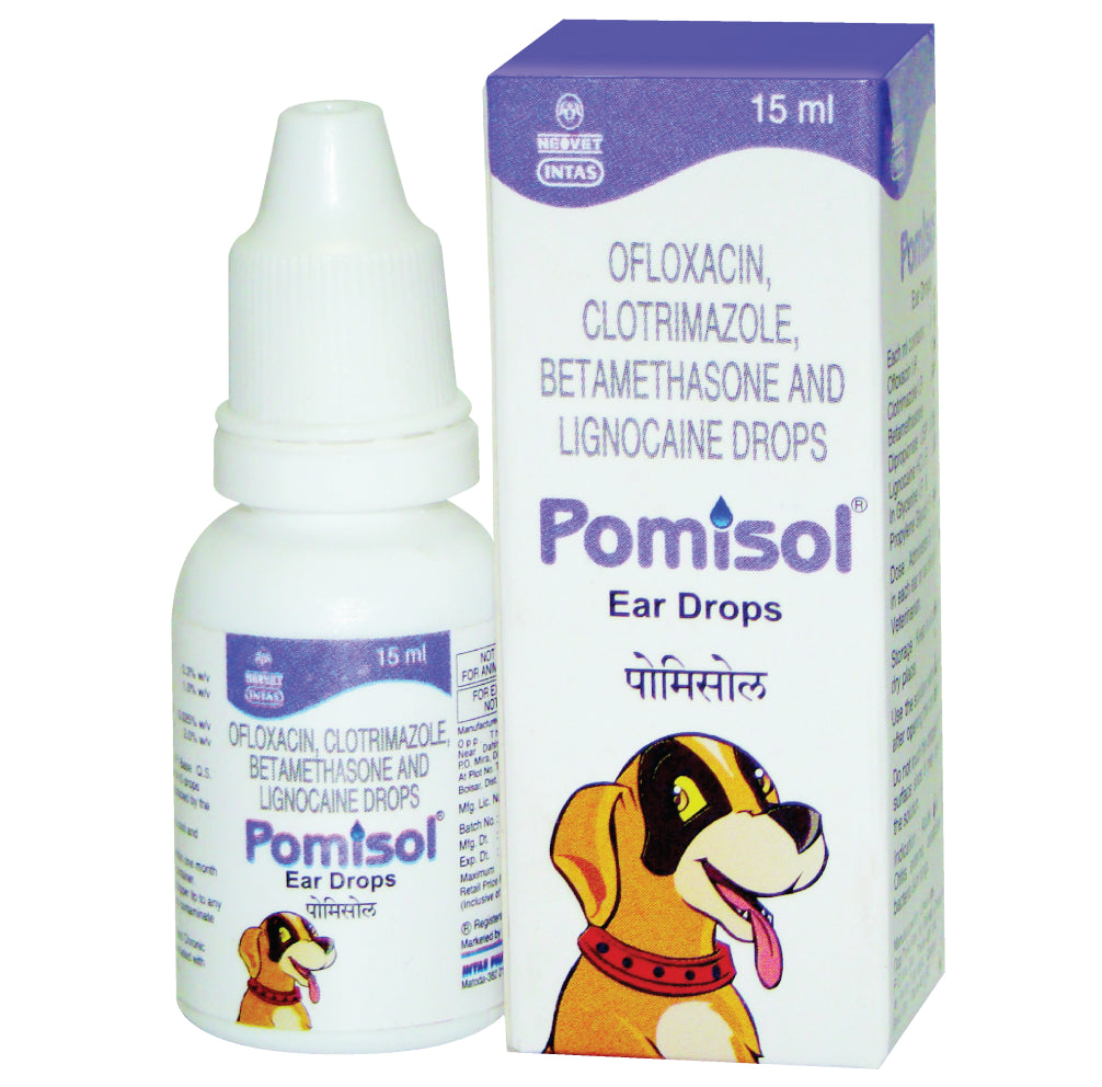 Intas Eazypet Dog Deworming Tablet (10 tablets) and Intas Pomisol Ear Drops for Dogs & Cats (15ml) Combo Dogs-Pharmacy Exclusive Combo