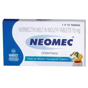 Intas Neomec (Ivermectin) 10mg Tablets for Dogs