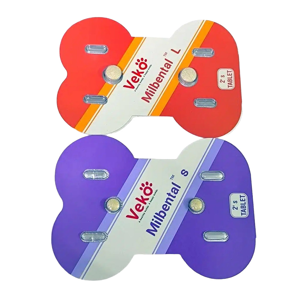 Veko Milbental Dewormer Tablets for Dogs (2 Tablets) Dogs-Pharmacy Veko Pharmacy