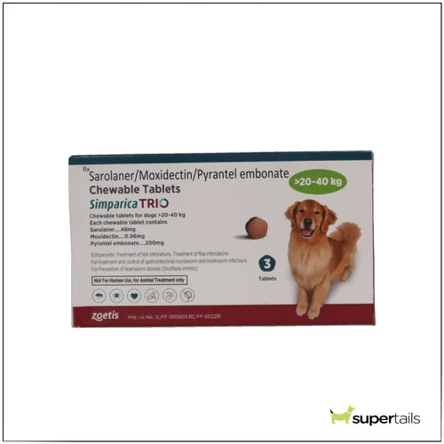 Zoetis Simparica Trio Tick and Flea Control Tablet for Dogs (1 tablet)