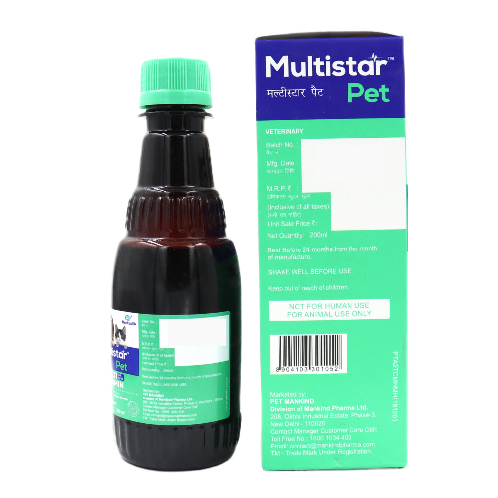 Mankind Multistar Pet Syrup for Dogs and Cats (200ml)