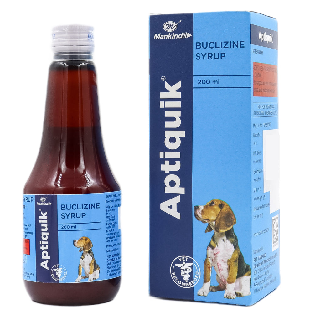 Mankind Aptiquik Syrup (Buclizine) for Dogs (200ml) Dogs-Pharmacy Mankind Pharmacy 200mL