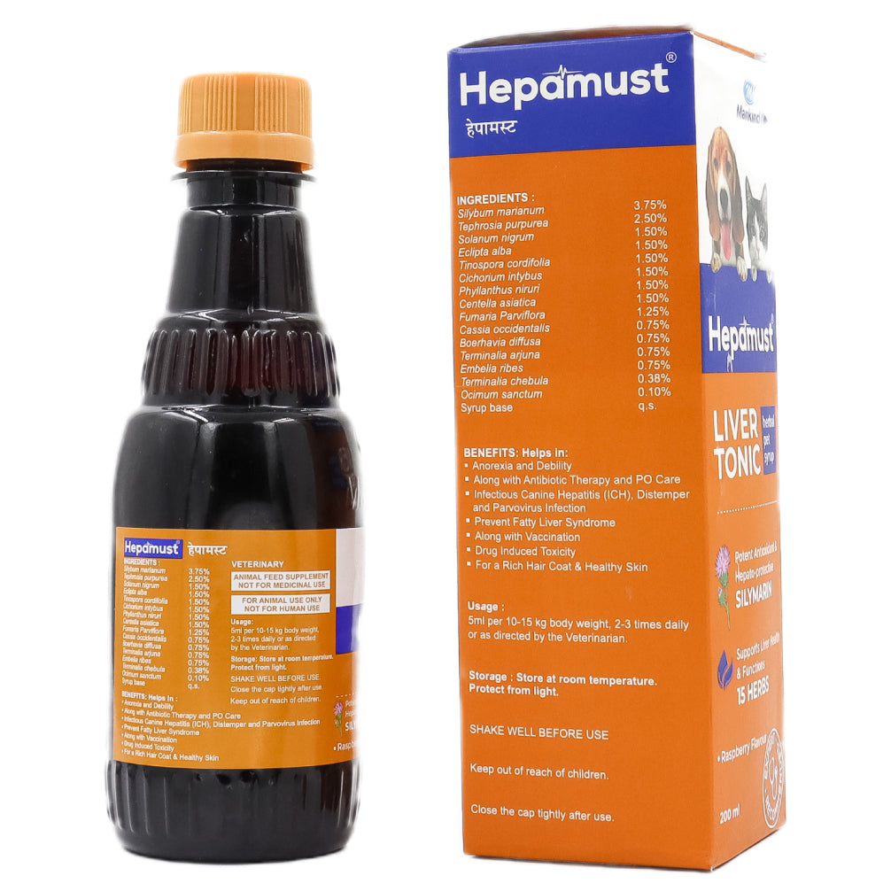 Intas Eazypet Deworming Tablet (10 Tabs) and Mankind Hepamust Liver Tonic 200ml for Dogs & Cats Combo Dogs-Pharmacy Exclusive Combo