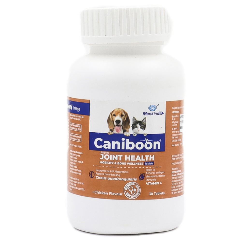 Mankind Caniboon Tablets for Dogs and Cats (pack of 30 tablets) Both-Pharmacy Mankind Pharmacy 1 Bottle (30 tablets)