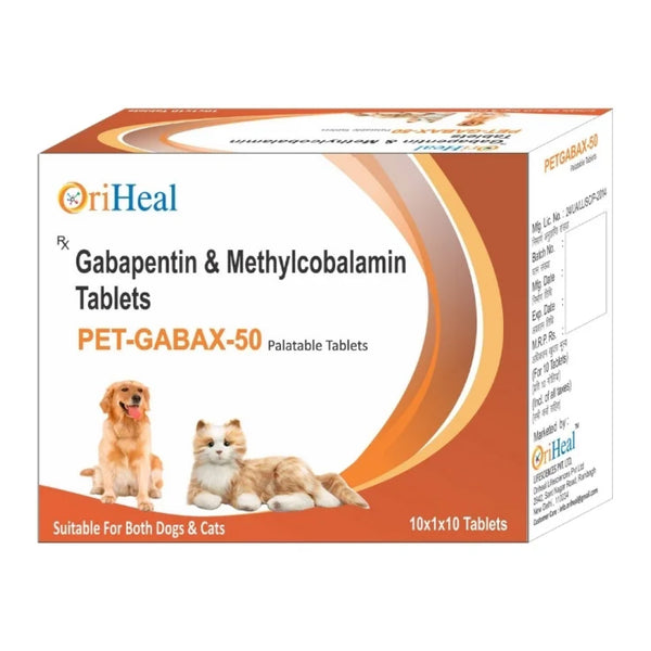 Oriheal Pet Gabax 50mg Tablets (Gabapentin & Methylcobalamin) for Dogs and Cats