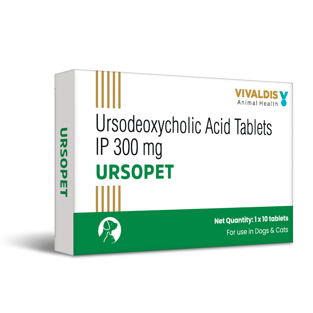 Vivaldis Ursopet Tablet 300mg (Ursodeoxycholic Acid) for Dogs & Cats Both-Pharmacy Vivaldis Pharmacy