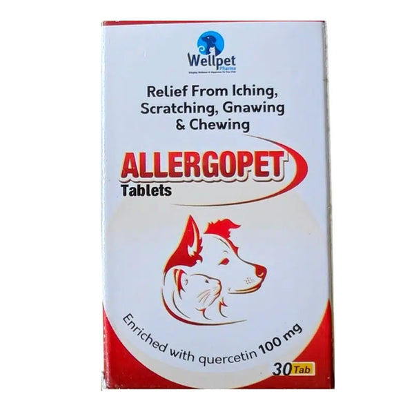 Wellpet Allergopet Tablets for Dogs & Cats Relief from Iching Scratching, Gnawing & Chewing
