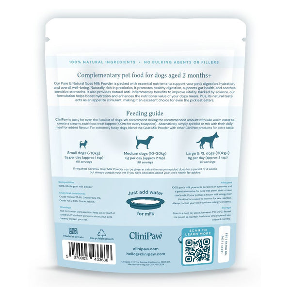 CliniPaw Goat Milk Powder for Dogs