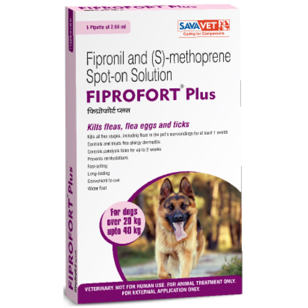 Savavet Fiprofort Plus (Fipronil) Tick & Flea Control Spot On for Dogs
