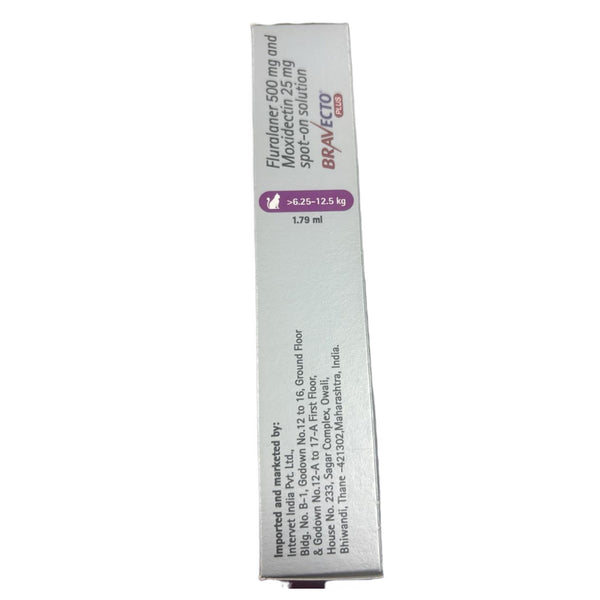 MSD Animal Health Bravecto 500mg (Fluralaner) Spot On for Large Cats (1 tube)