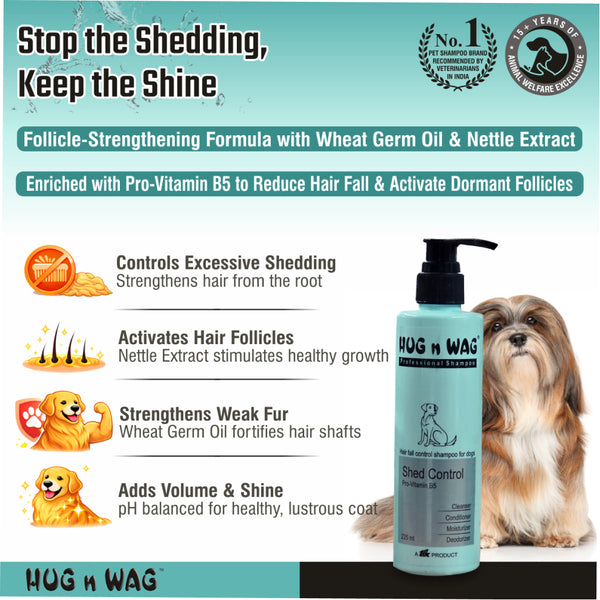 Ttk Hug n Wag Professional Shed Control Shampoo with Pro Vitamin B5 for Dogs