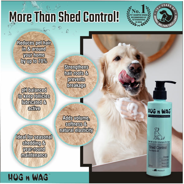 Ttk Hug n Wag Professional Shed Control Shampoo with Pro Vitamin B5 for Dogs