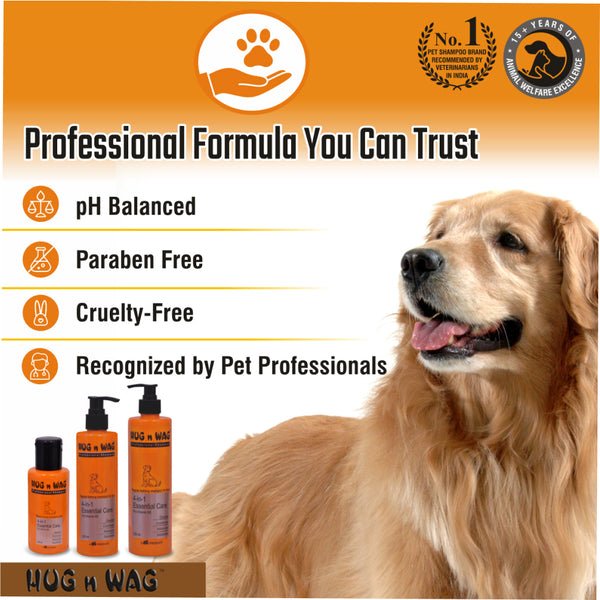 Ttk Hug n Wag Professional 4 in 1 Essential Care Shampoo with Pro Vitamin B5 for Dogs