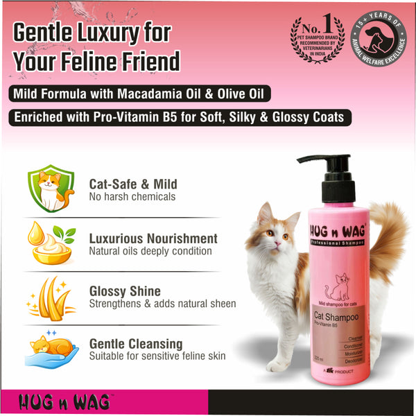 Ttk Hug n Wag Professional Mild Cat Shampoo with Pro Vitamin B5