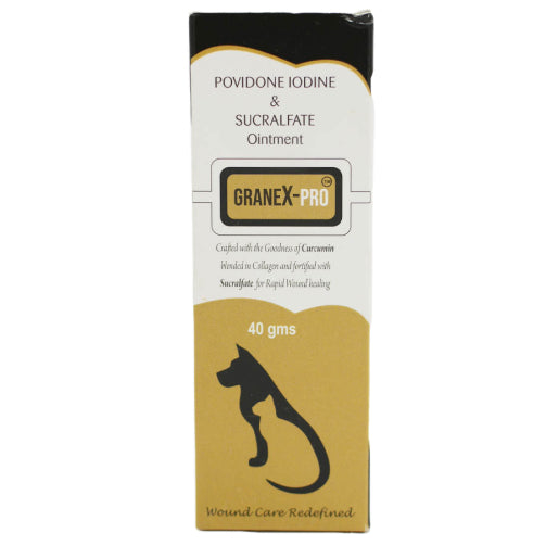 Sihil GraneX Pro Ointment (Povidone iodine & Sucralfate) Antiseptic & Wound healing for Dogs And Cats