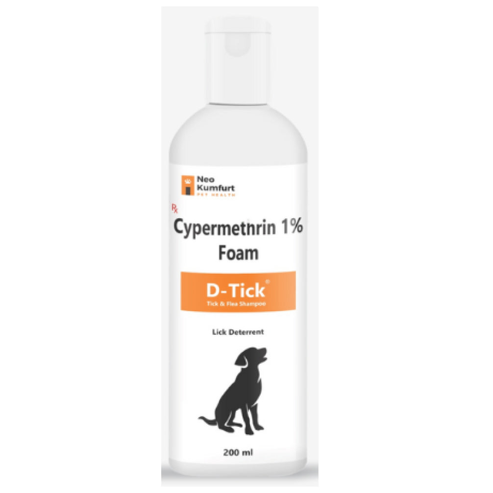 Neo Kumfurt D Tick (Cypermethrin) Tick & Flea Shampoo for Dogs (200ml) Dogs-Pharmacy Neo Kumfurt Pharmacy 200ml