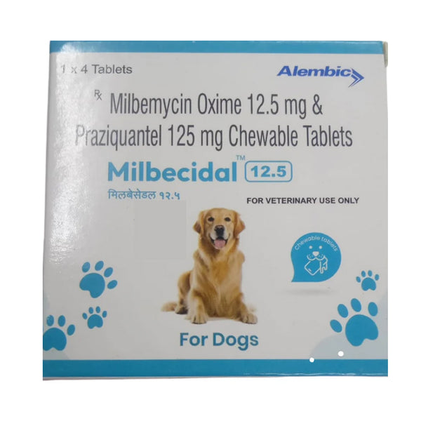 Alembic Milbecidal 12.5 Deworming Tablets for Dogs