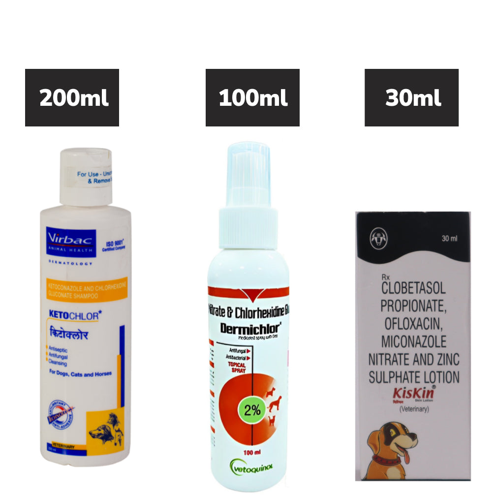 Fungal Infection Care SuperKit for Dogs and Cats Both-Pharmacy Exclusive Combo 200mL+100ml+30ml