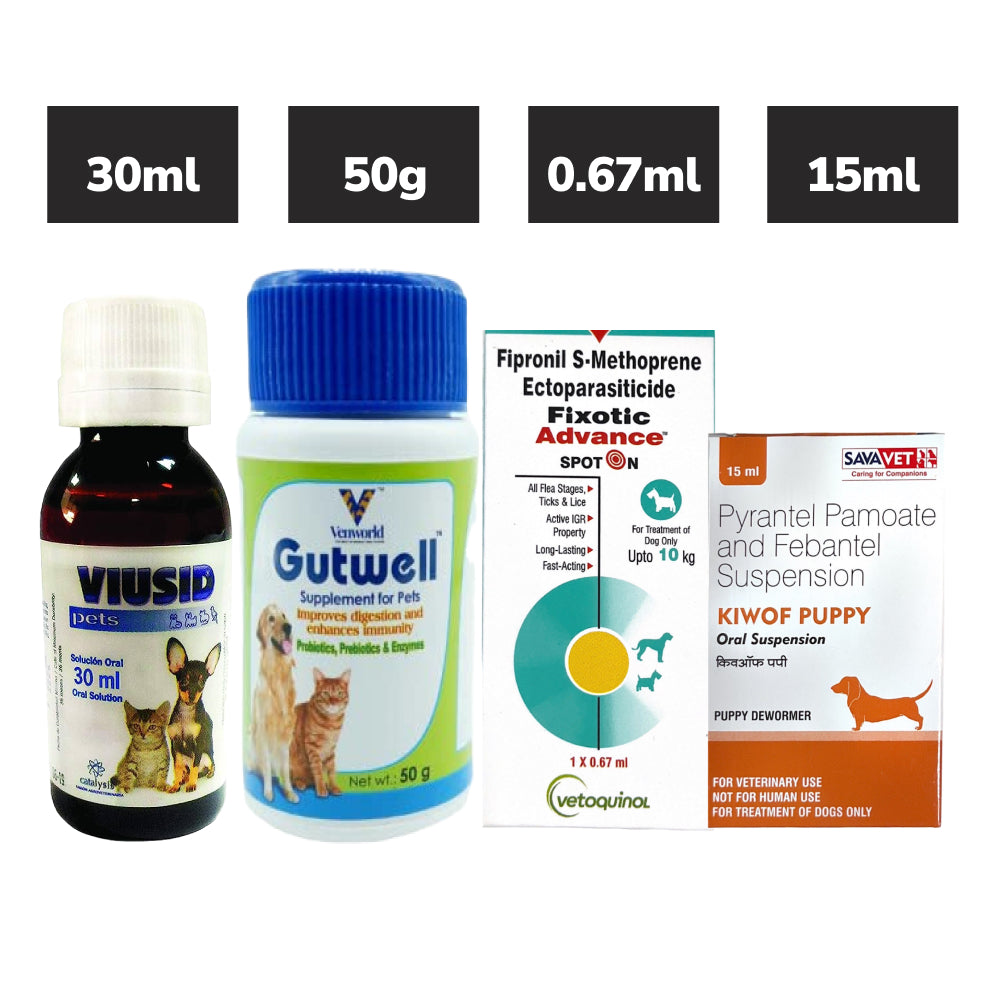 Preventive Care Kit Combo for Puppy (Dewormer + Spoton + Supplement + Probiotic) Dogs-Pharmacy Exclusive Combo